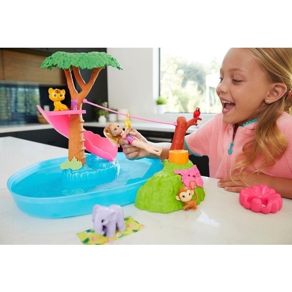Up to 90% Off - Barbie as well as Chelsea Splashtastic Swimming Pool Shock Playset - Boxing Day Blowout:£28