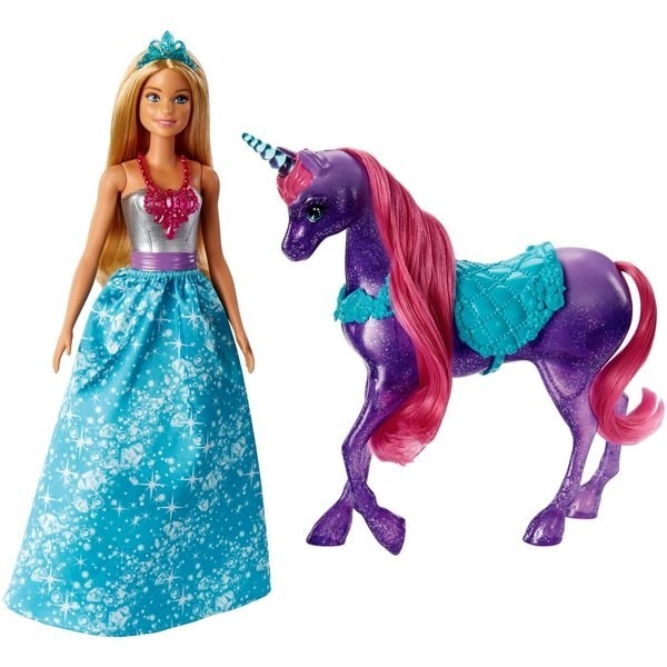 Barbie Dreamtopia Princess Or Queen Dolly and also Unicorn