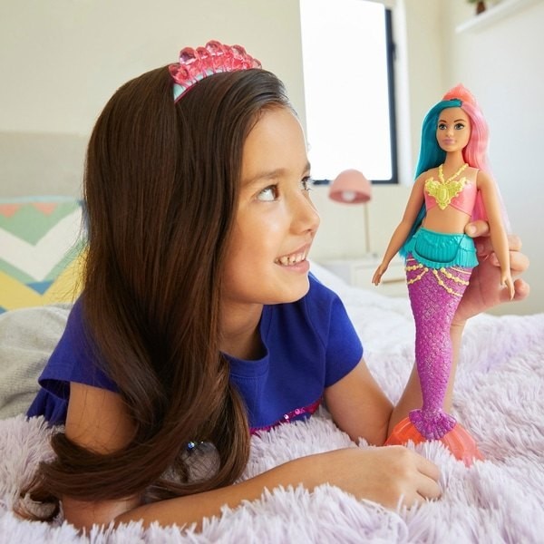 Flea Market Sale - Barbie Dreamtopia Mermaid Figurine - Pink as well as Teal - Cash Cow:£9