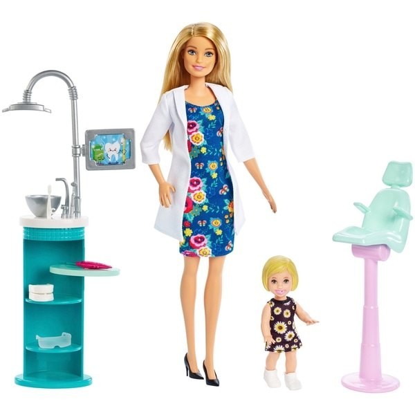 April Showers Sale - Barbie Careers Dentist Playset - Black Friday Frenzy:£19[lab9545ma]