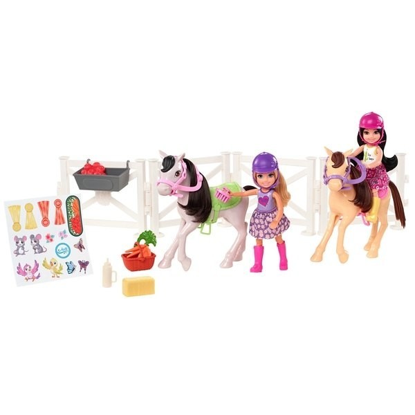 Barbie Club Chelsea Dolls and also Ponies Playset