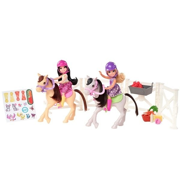 Barbie Club Chelsea Dolls and also Ponies Playset
