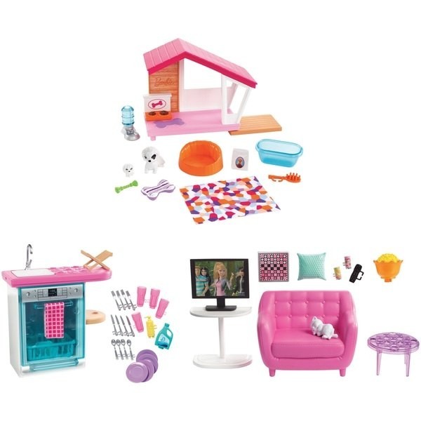 Super Sale - Barbie Indoor Furniture Assortment - Blowout Bash:£9[hob9549ua]