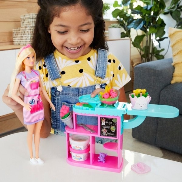 Barbie Bloom Store Playset and Flower Designer Toy