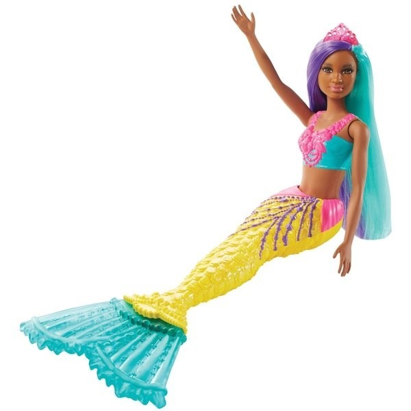 Price Reduction - Barbie Dreamtopia Mermaid Doll - Purple as well as Teal - Doorbuster Derby:£9[lib9553nk]