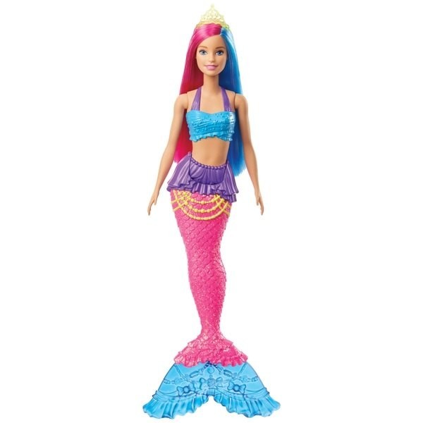 Exclusive Offer - Barbie Dreamtopia Mermaid Toy - Pink as well as Blue - Frenzy Fest:£9