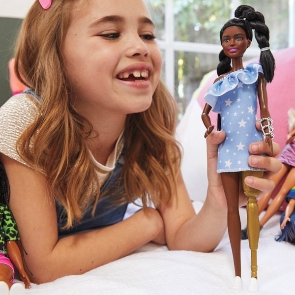 Barbie Fashionista Doll 146 Superstar Print Denim Gown