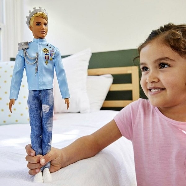 Going Out of Business Sale - Barbie Princess Or Queen Experience Royal Prince Ken Doll - Savings:£10