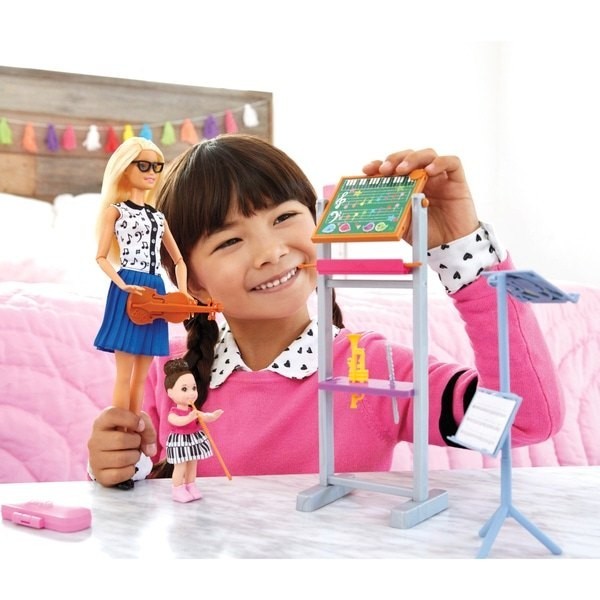 Discount Bonanza - Barbie Careers Teacher Dolly Popular Music Playset - New Year's Savings Spectacular:£19[lab9574ma]