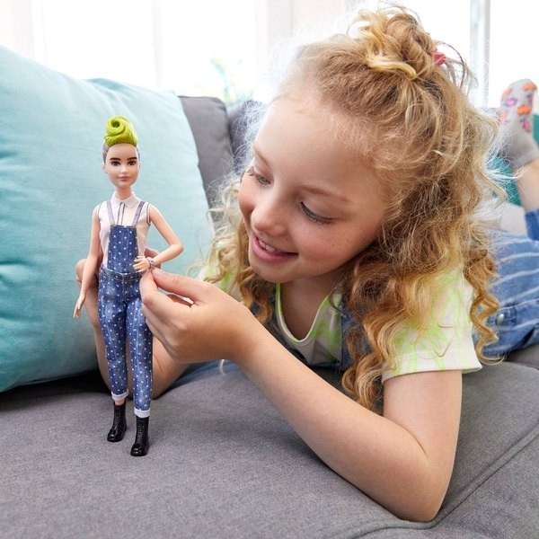 Year-End Clearance Sale - Barbie Fashionista Figurine 124 Dotty Jeans Dungarees - Friends and Family Sale-A-Thon:£9
