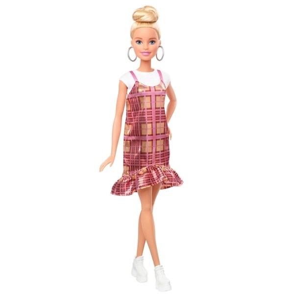 Click and Collect Sale - Barbie Fashionista Toy 142 Plaid Gown - Surprise Savings Saturday:£9