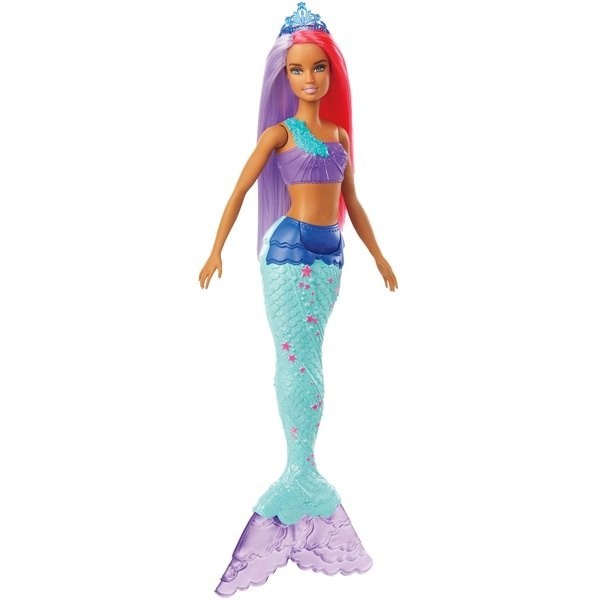 Gift Guide Sale - Barbie Dreamtopia Mermaid Dolly - Violet and Pink - Mid-Season:£9