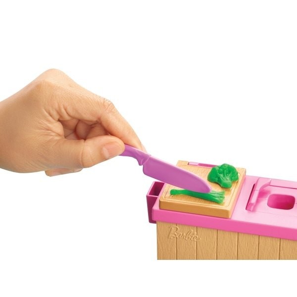 Barbie Noodle Maker Bar Playset along with Doll