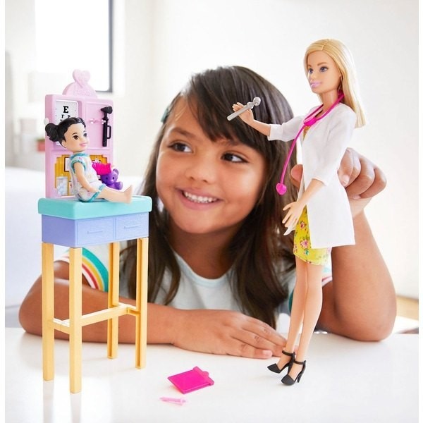 Clearance - Barbie Careers Doctor Toy Playset - Fourth of July Fire Sale:£21