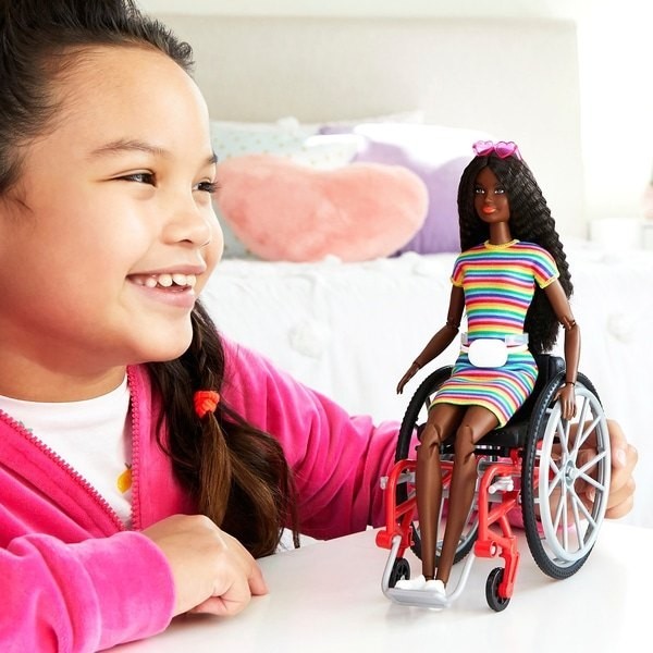Barbie Dolly 166 with Wheelchair Brunette