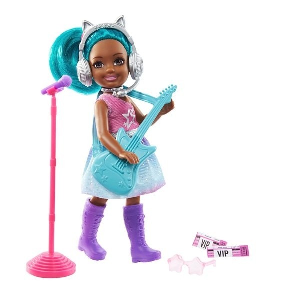 Internet Sale - Barbie Chelsea Job Doll - Rock Superstar - Winter Wonderland Weekend Windfall:£9