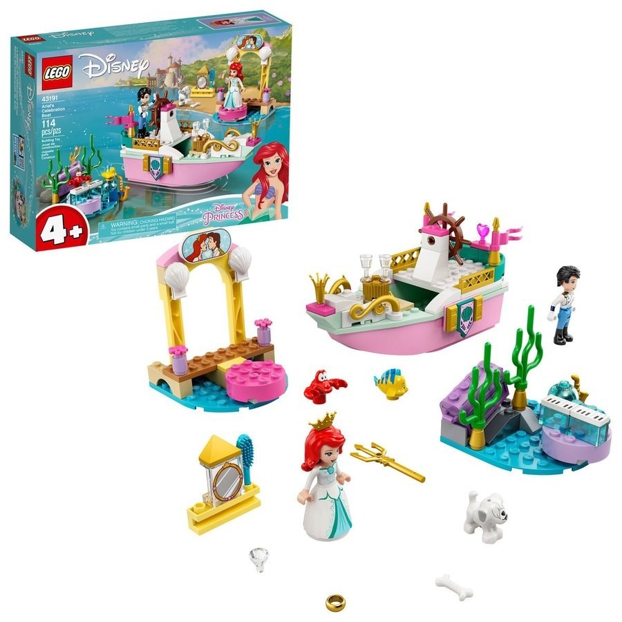 Fall Sale - LEGO Disney Princess or queen Ariel's Party Watercraft - 43191 - Spectacular:£24