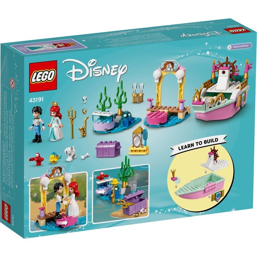 Liquidation Sale - LEGO Disney Little princess Ariel's Festivity Boat - 43191 - Women's Day Wow-za:£25[chb9613ar]