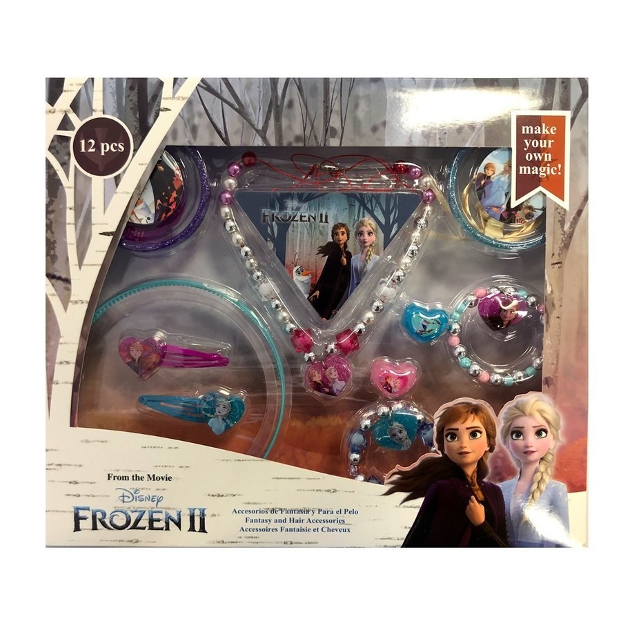 Clearance - Disney Frozen 2 Dream & Hair Equipment Establish - 12 Pack - Deal:£10