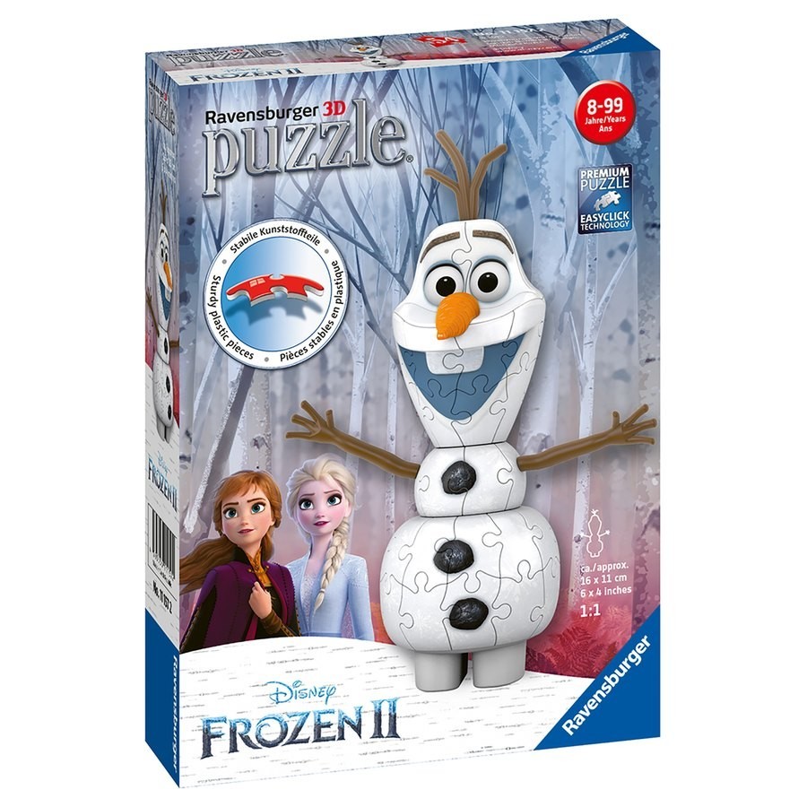 Ravensburger - Disney Frozen 2: 3D Olaf Shaped 54pc Challenge