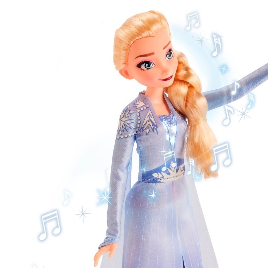 60% Off - Disney Frozen 2 Singing Doll along with Light-Up Dress - Elsa - Weekend:£20[chb9662ar]