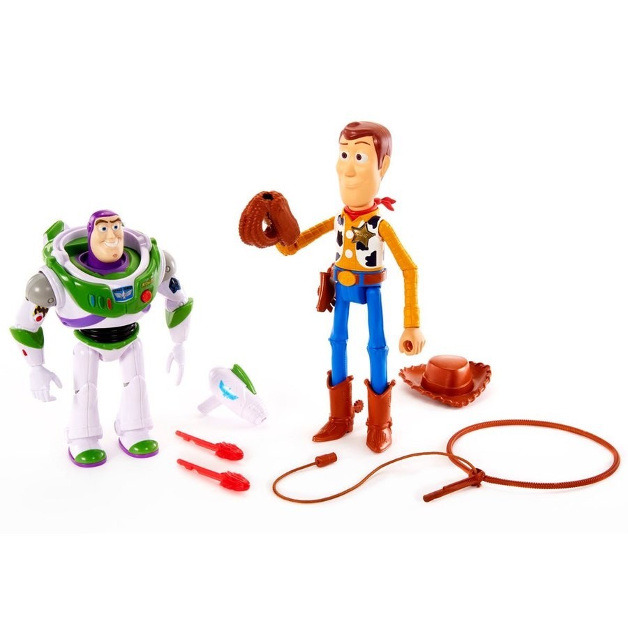 No Returns, No Exchanges - Disney Pixar Plaything Story 4 - Woody And Also Hype Lightyear - Blowout:£26[neb9761ca]