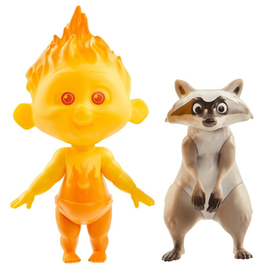 Flea Market Sale - Disney Pixar Incredibles 2 Champ Series Number - Jack-Jack & Raccoon - Frenzy Fest:£12