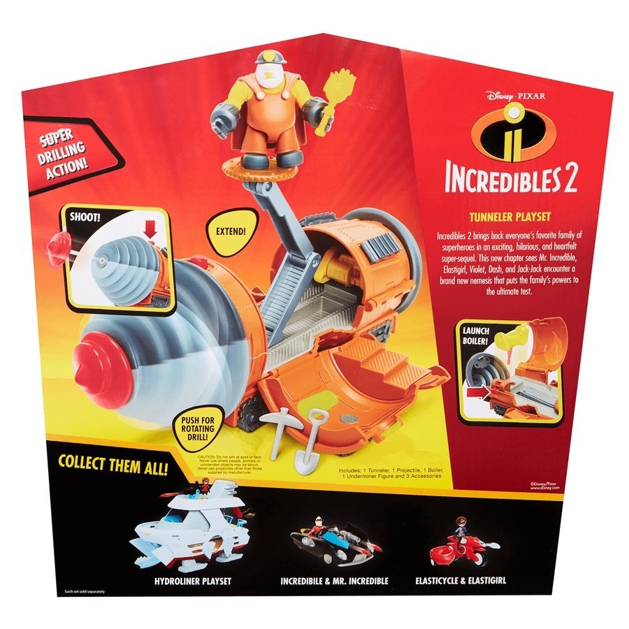 Buy One Get One Free - Disney Pixar Incredibles 2 - Underminer Motor Vehicle Playset - Mother's Day Mixer:£18