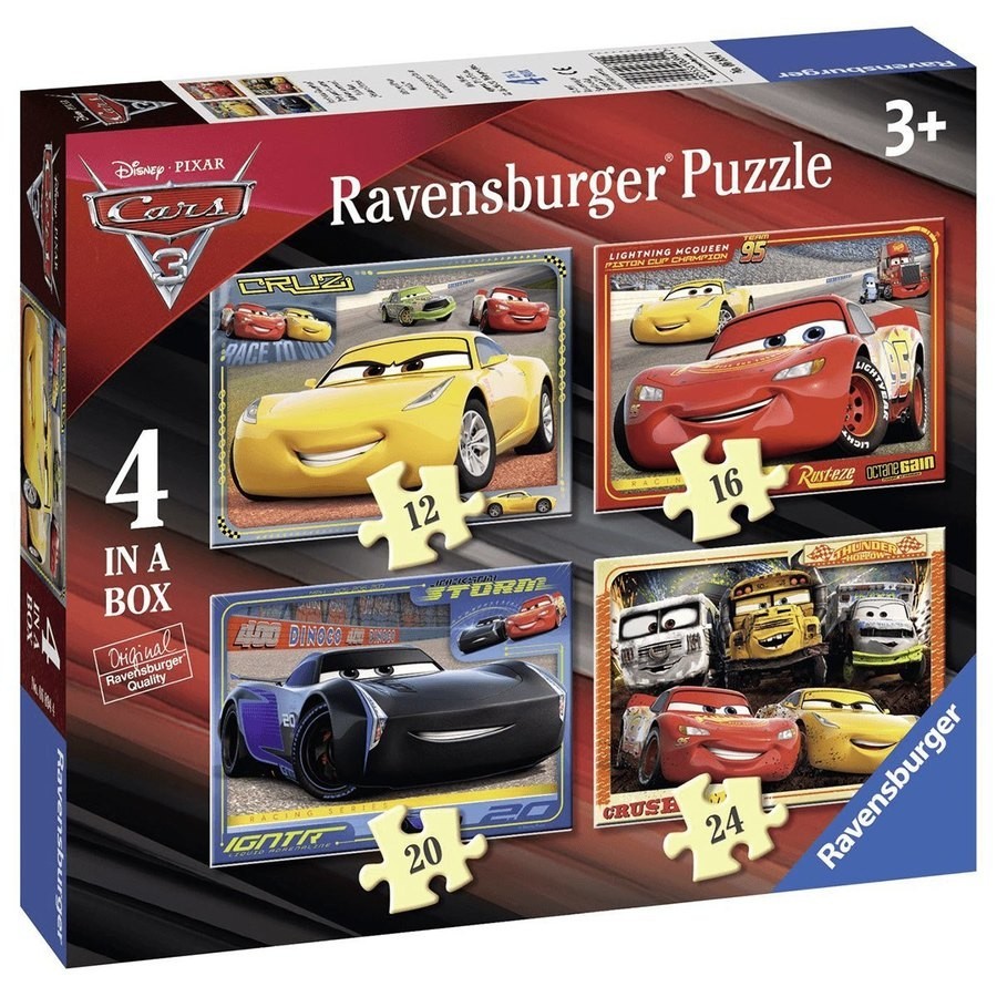 Bankruptcy Sale - Ravensburger Cars 3 - 4 In A Container Jigsaw Problem - Hot Buy:£5[jcb9868ba]