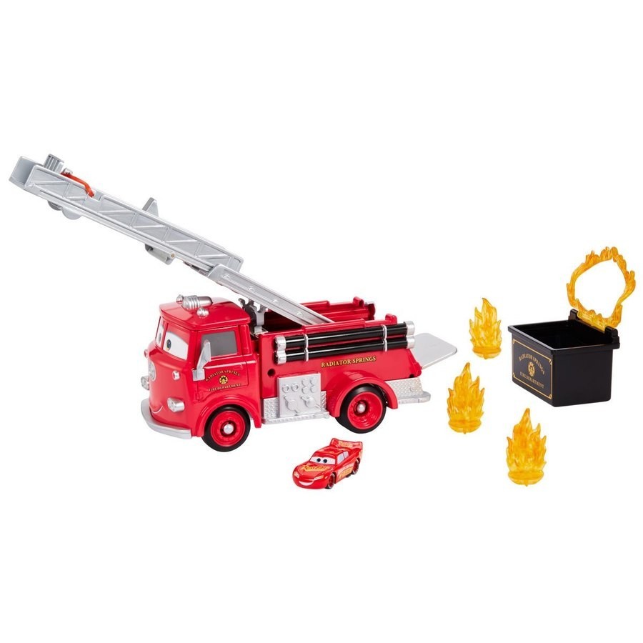 Final Clearance Sale - Disney Pixar Cars Stunt and Sprinkle Reddish Fire Truck - Mania:£29
