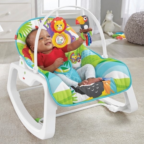 90% Off - Fisher-Price Infant-to-Toddler Rocker Eco-friendly Rain Forest - Anniversary Sale-A-Bration:£40[lab9883ma]
