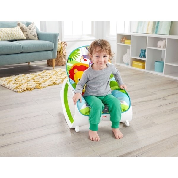 January Clearance Sale - Fisher-Price Infant-to-Toddler Rocker Eco-friendly Jungle - Blowout:£41[cob9883li]