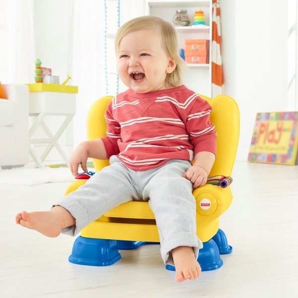 All Sales Final - Fisher-Price Laugh & Learn Smart Presents Yellow Activity Office Chair - Deal:£30