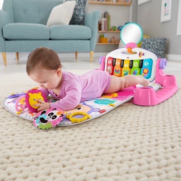 Fisher-Price Piano Child Play Floor Covering and Play Health And Fitness Center Pink