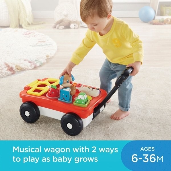 Independence Day Sale - Fisher-Price Laugh & Learn Pull & Play Discovering Wagon - Reduced-Price Powwow:£24