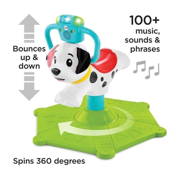 Fisher-Price Bounce and also Spin Puppy Dog Trip On