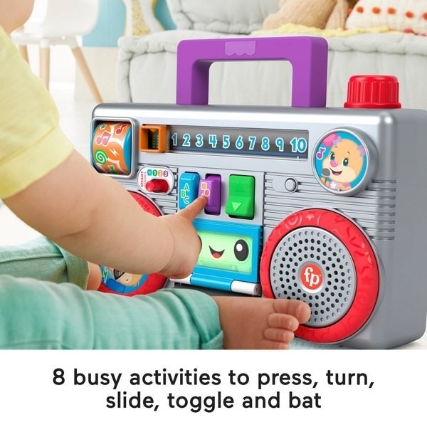 Gift Guide Sale - Fisher-Price Laugh & Learn Busy Boombox - Christmas Clearance Carnival:£25[chb9985ar]