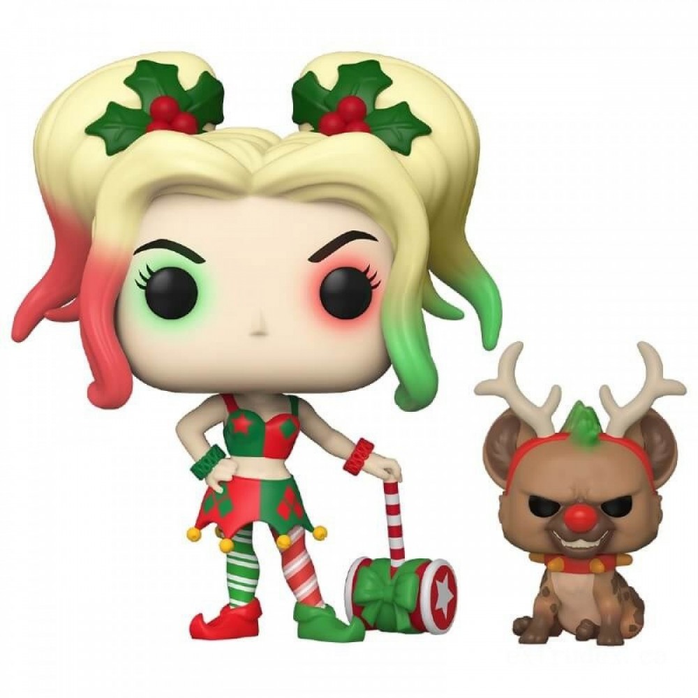 DC Comics Holiday Harley Quinn ith Assistant Funko Stand out! Vinyl