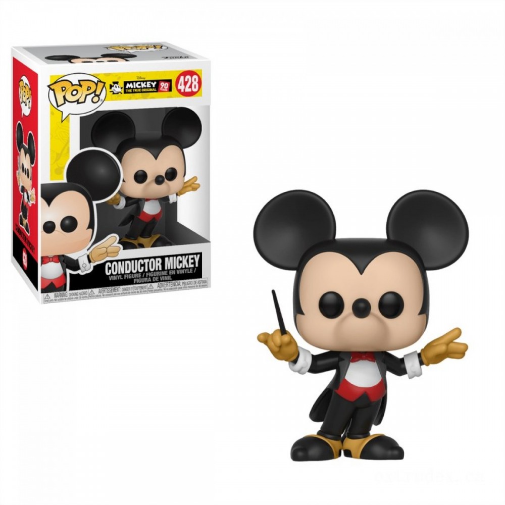 Early Bird Sale - Disney Mickey's 90th Conductor Mickey Funko Stand Out! Vinyl fabric - Spectacular Savings Shindig:£8
