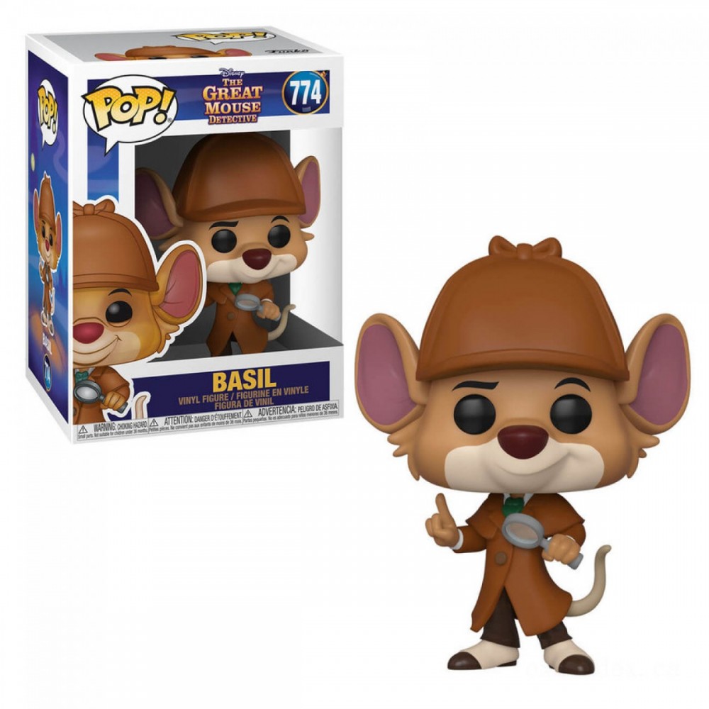 Disney Great Computer Mouse Investigative Basil Funko Stand Out! Vinyl fabric