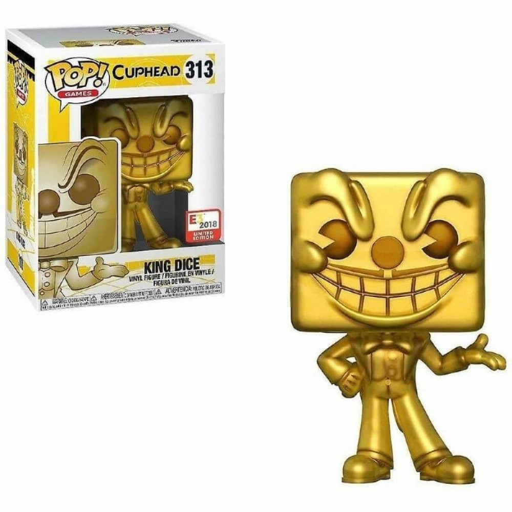 Cuphead King Cube Gold E3 2018 EXC Funko Stand Out! Vinyl