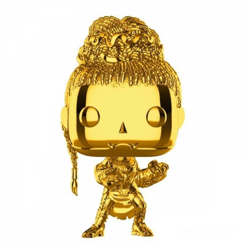 Marvel MS10 Shuri Gold Chrome NYCC 2018 EXC Funko Stand Out! Plastic