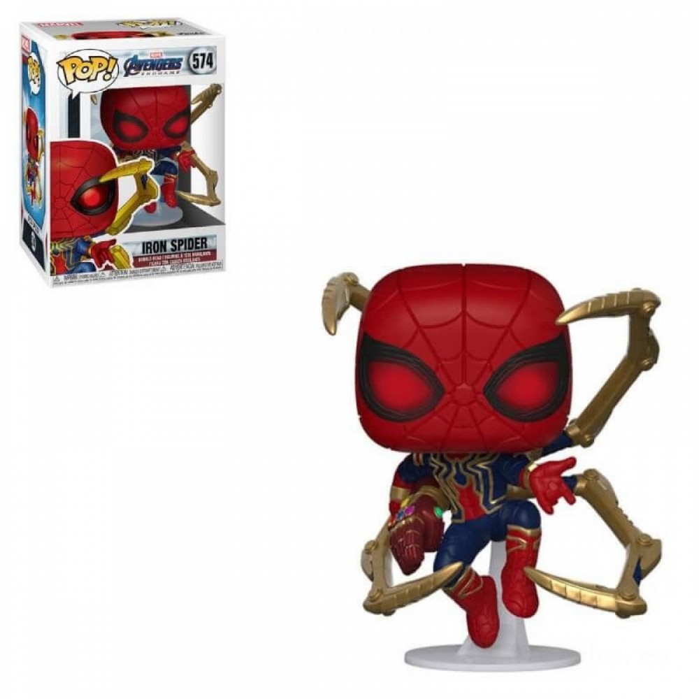 Marvel Avengers: Endgame Iron Spider with Nano Gauntlet Funko Stand Out! Plastic