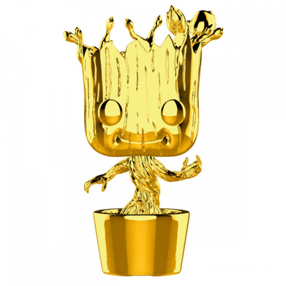 Marvel MS 10 Groot Gold Chrome Funko Stand Out! Plastic