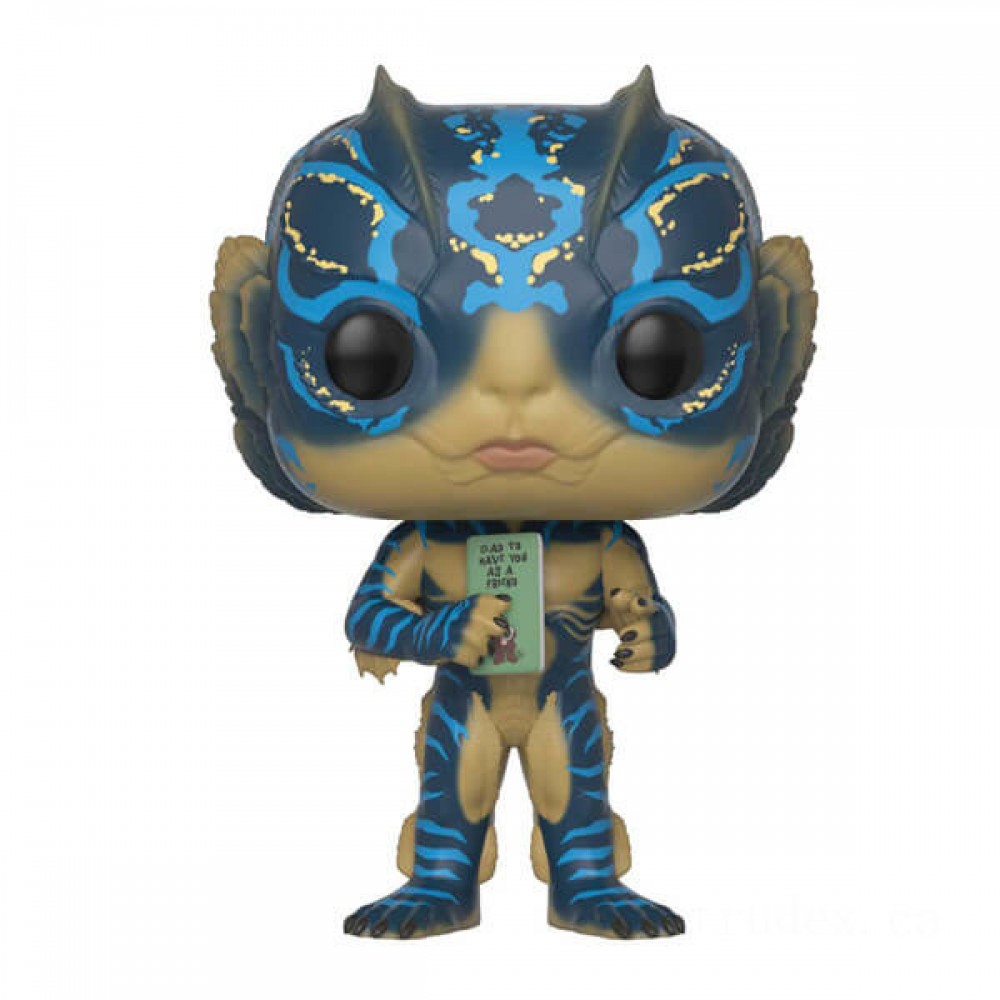 Molding of Water Amphibian Man along with Card Funko Stand Out! Vinyl fabric