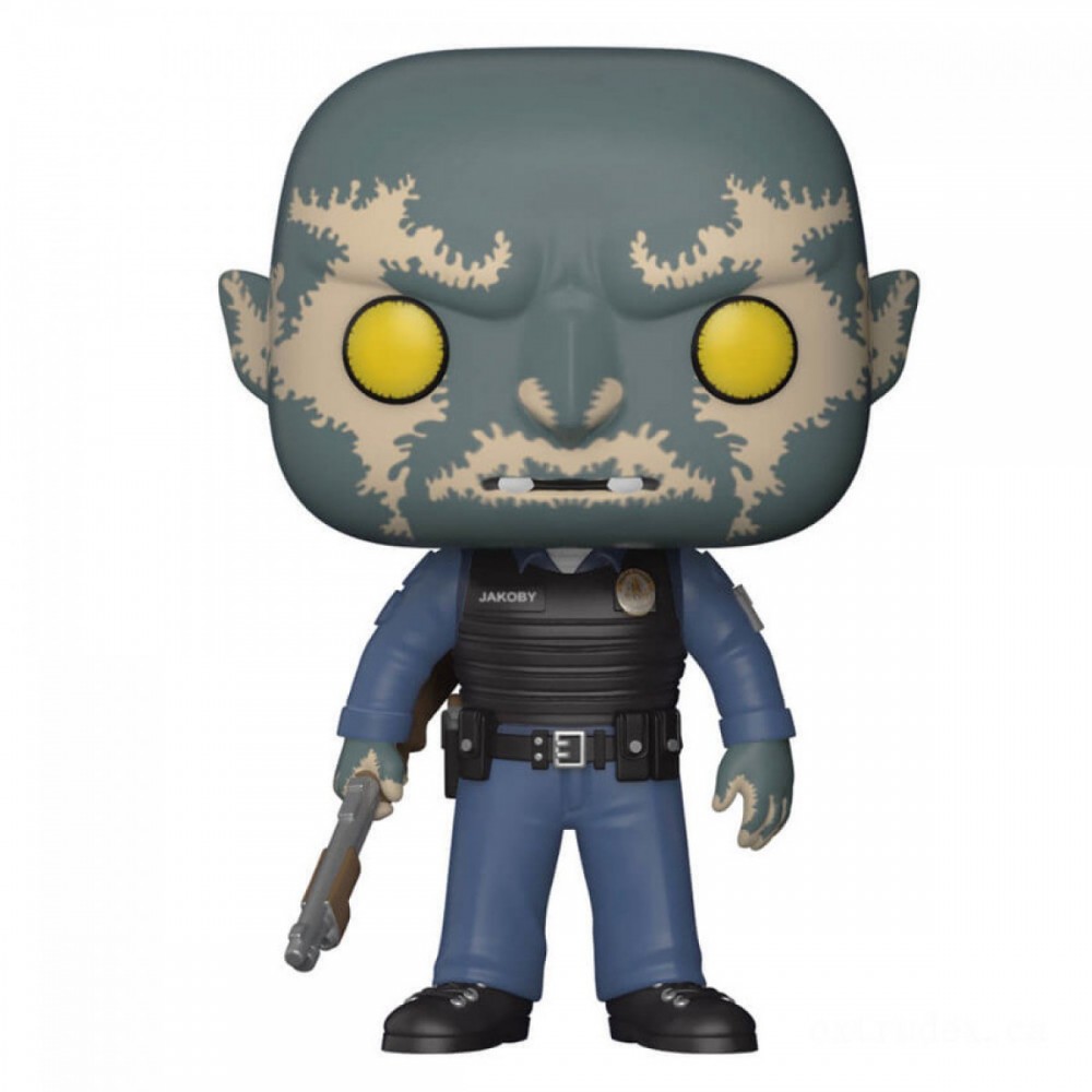 Brilliant Chip Jakoby with Gun Funko Stand Out! Vinyl fabric