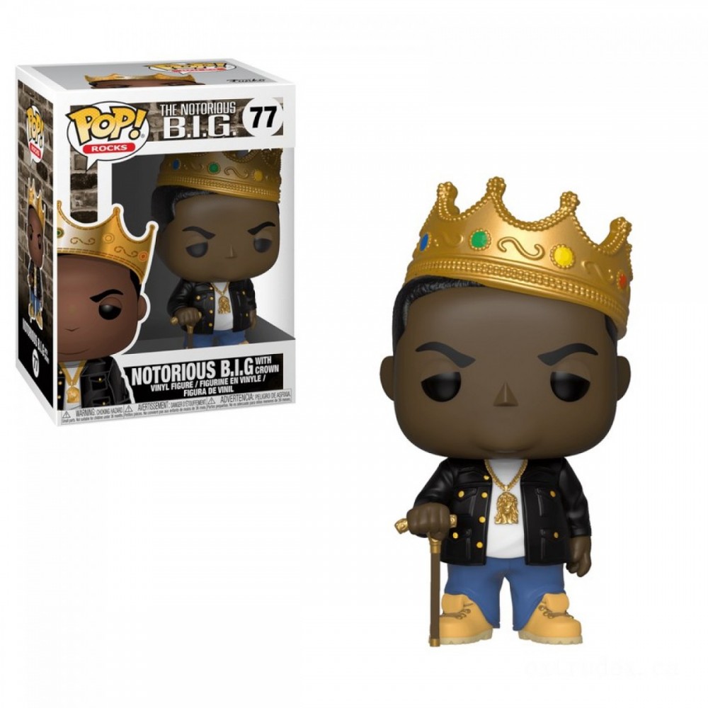 Pop! Stones Well-known B.I.G along with Crown Funko Pop! Plastic