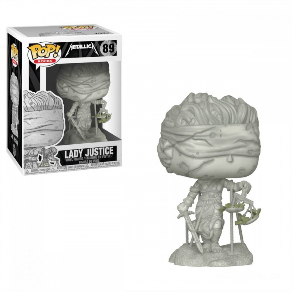 Stand out! Stones Metallica Lady Justice Funko Pop! Vinyl fabric