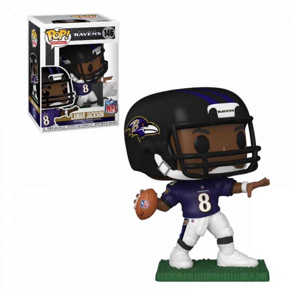 Gift Guide Sale - NFL Baltimore Ravens Lamar Jackson Funko Stand Out! Plastic - Hot Buy:£8