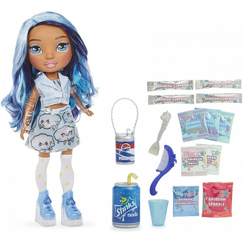 Price Match Guarantee - Rainbow High Rainbow Unpleasant surprise 14 In doll-- Blue Skye Figurine with Do-it-yourself Scum Style - Web Warehouse Clearance Carnival:£28